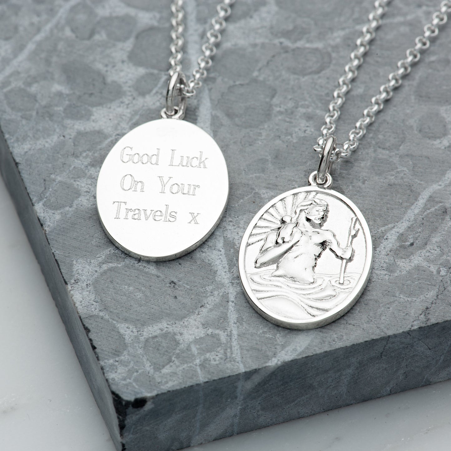 Engravable Silver St Christopher Charm