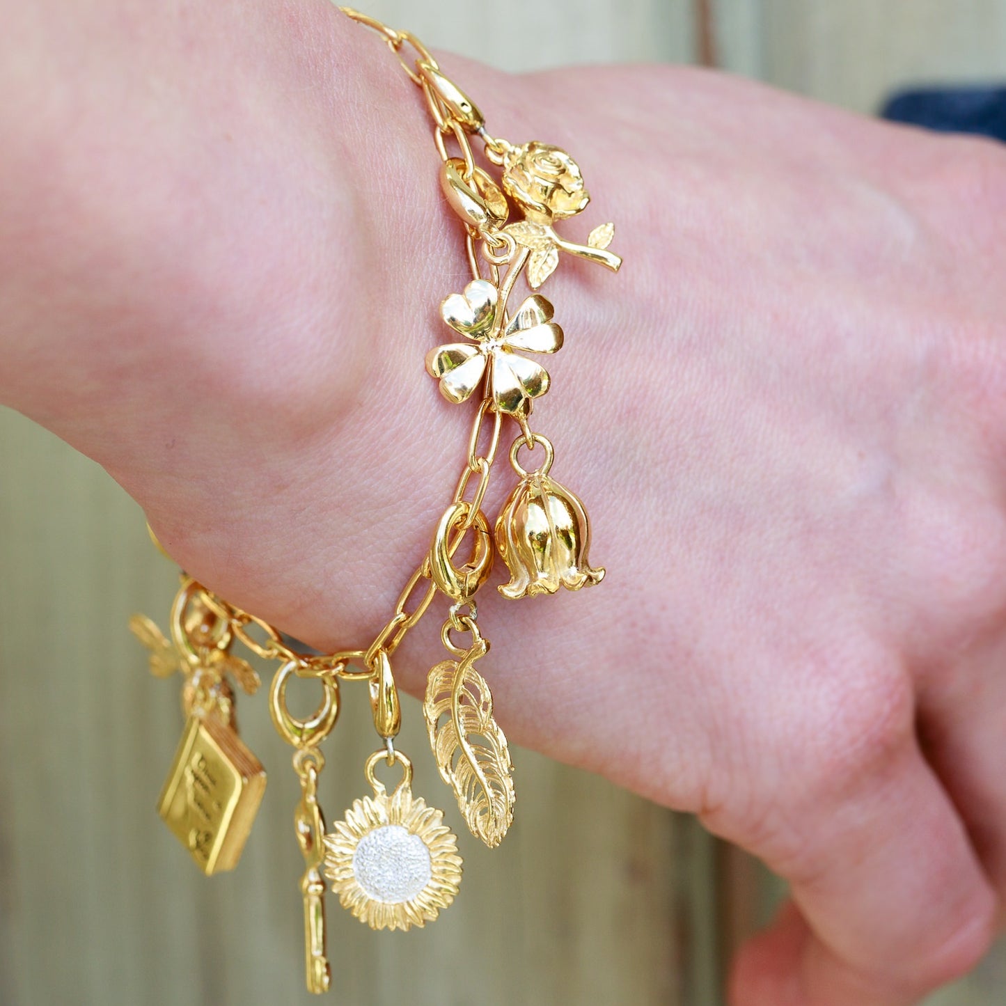 Gold Lily Of The Valley Flower Charm
