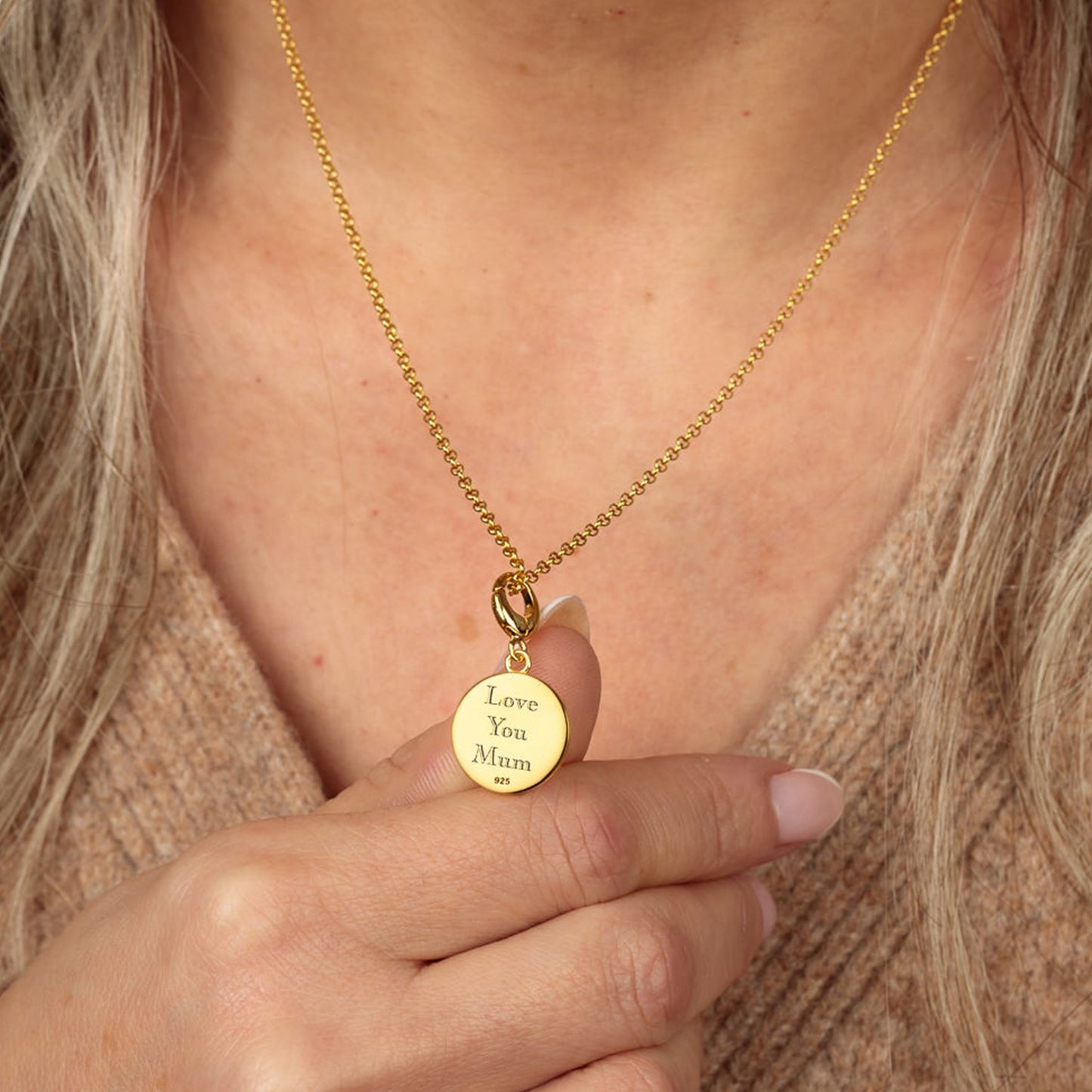 Engravable Gold Plated You Have My Heart Disc Charm