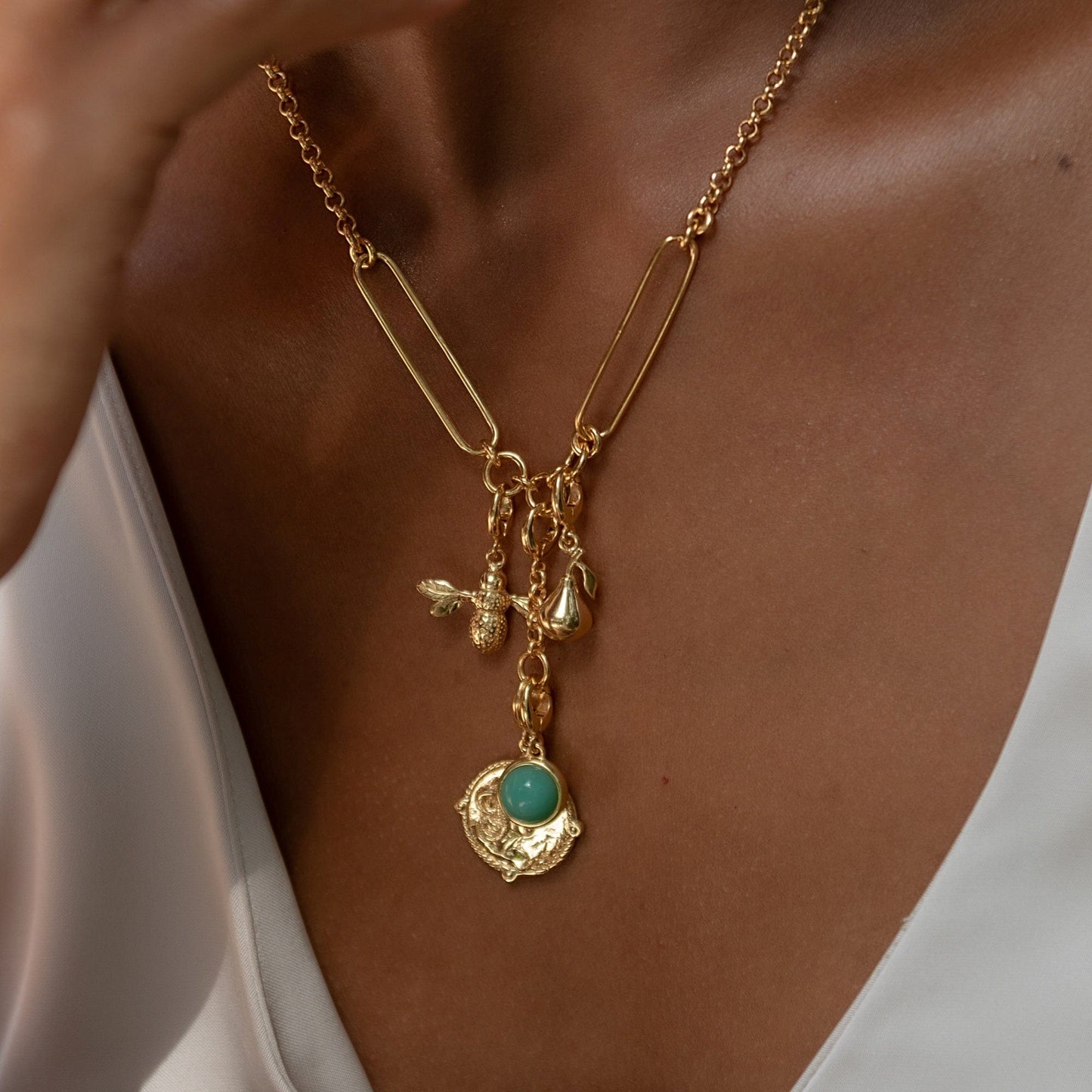 Gold Bee Charm on Necklace| Summer Charms | Lily Charmed