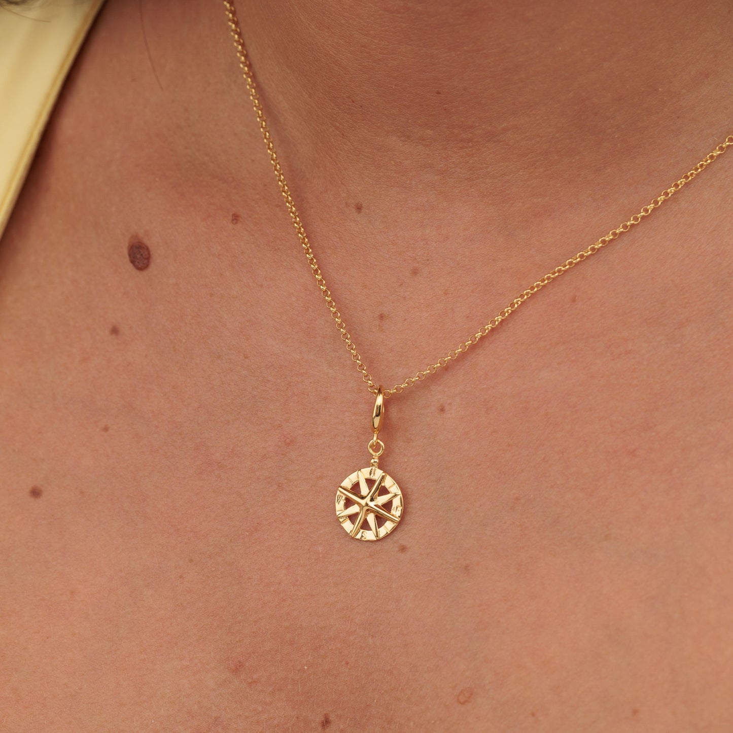 Gold Plated Compass Charm