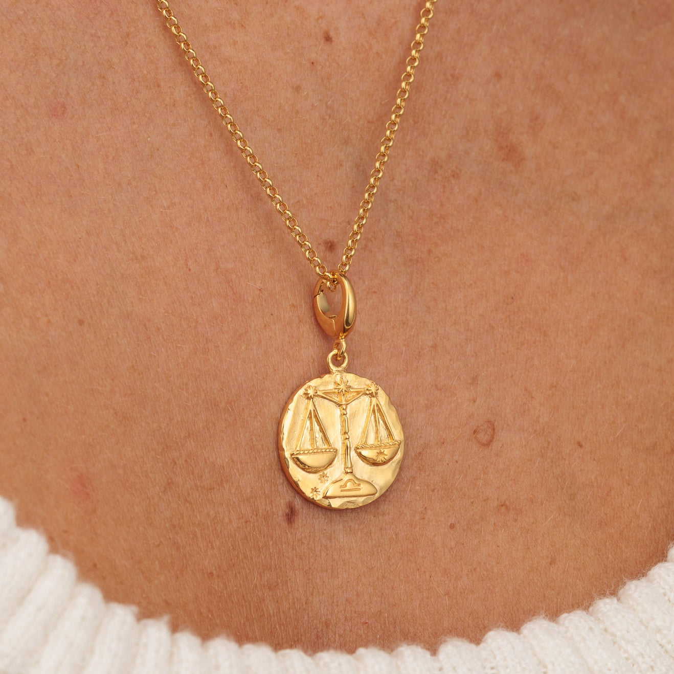 Gold Plated Libra Zodiac Charm