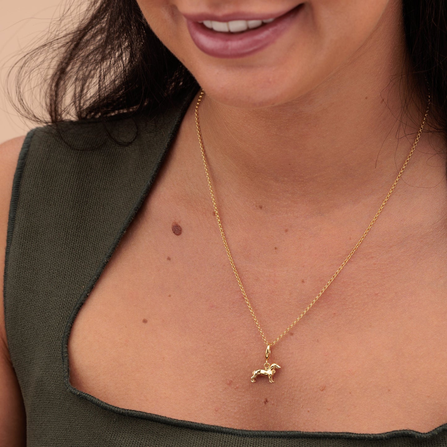 Gold Plated Sausage Dog Charm