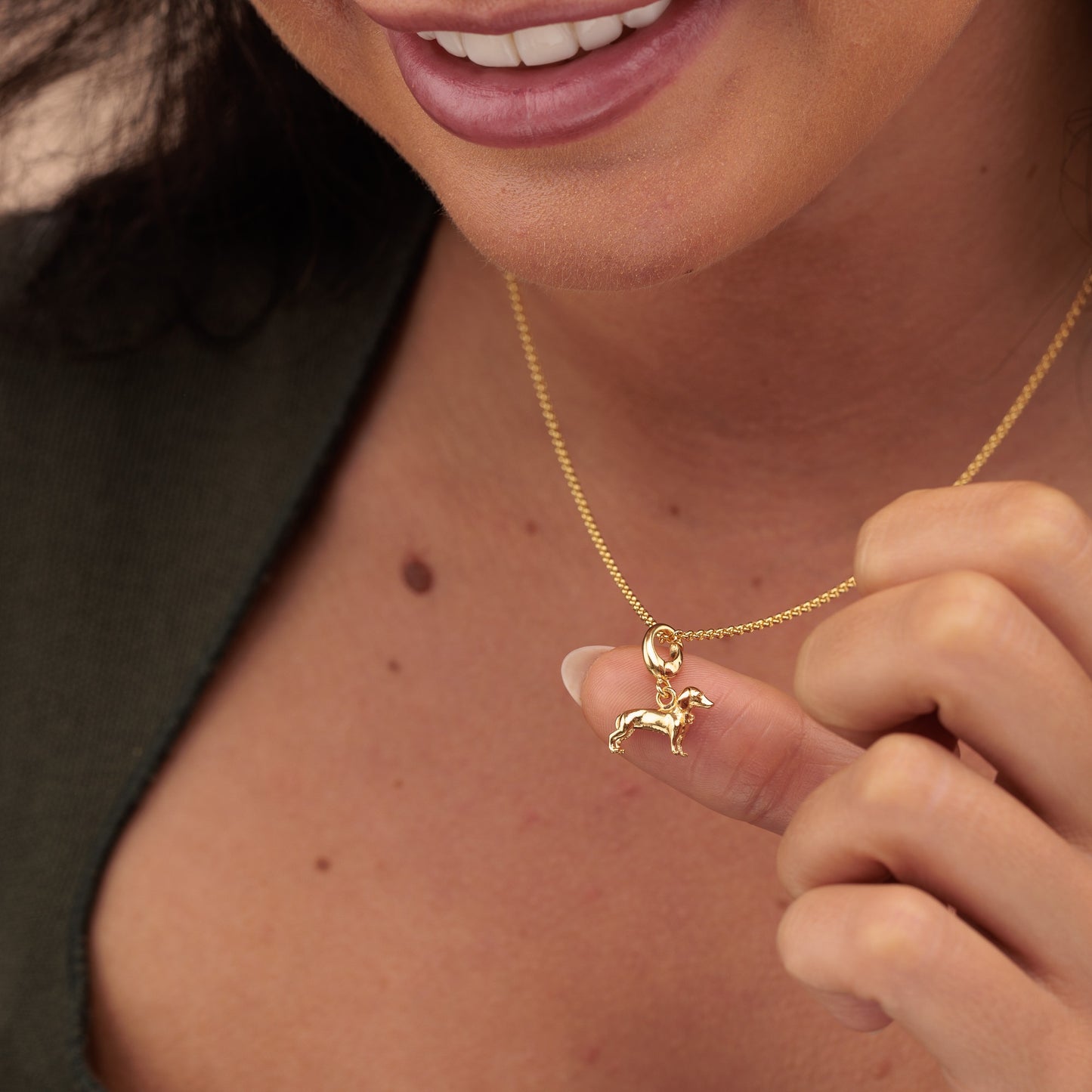 Gold Plated Sausage Dog Charm