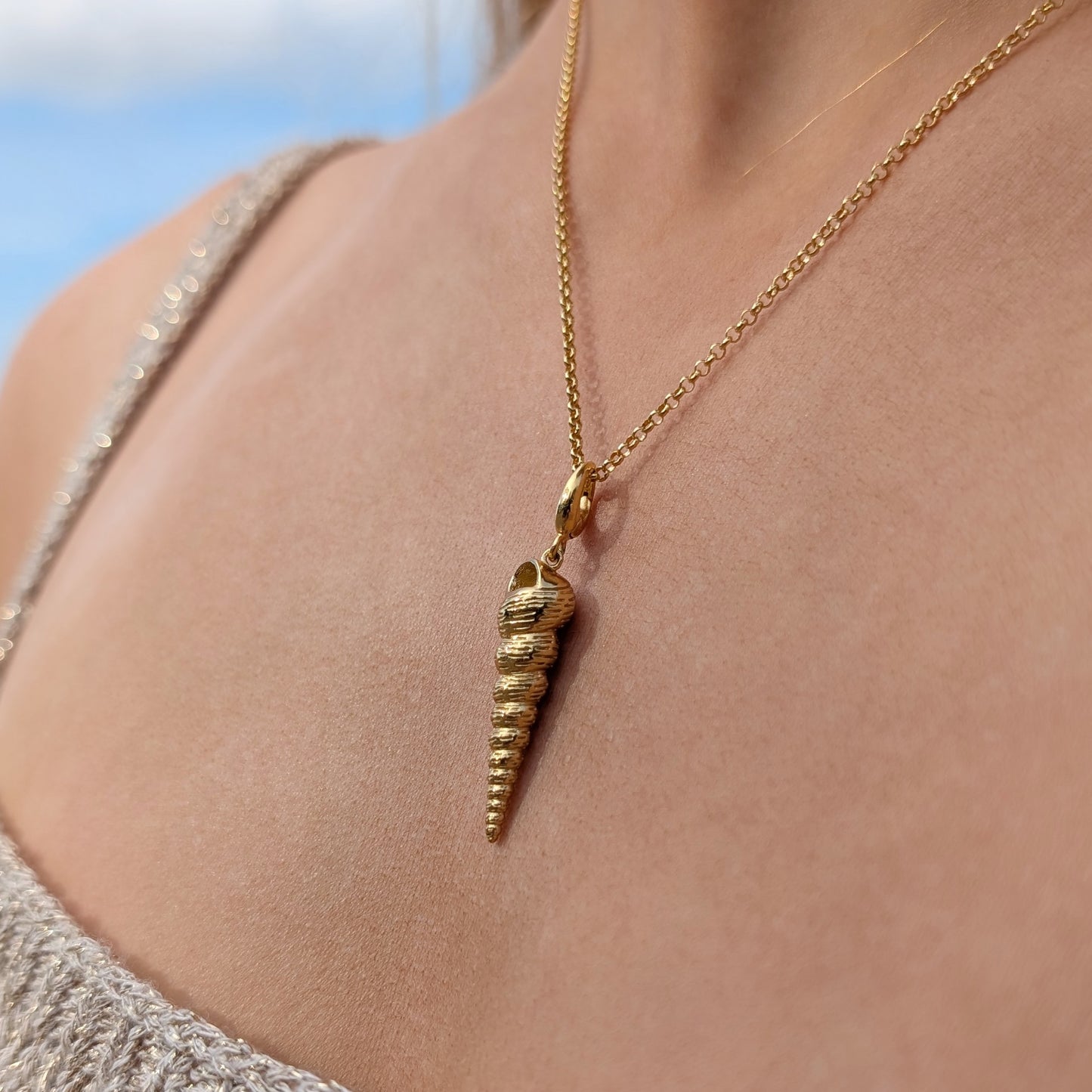 Gold Plated Spire Shell Charm