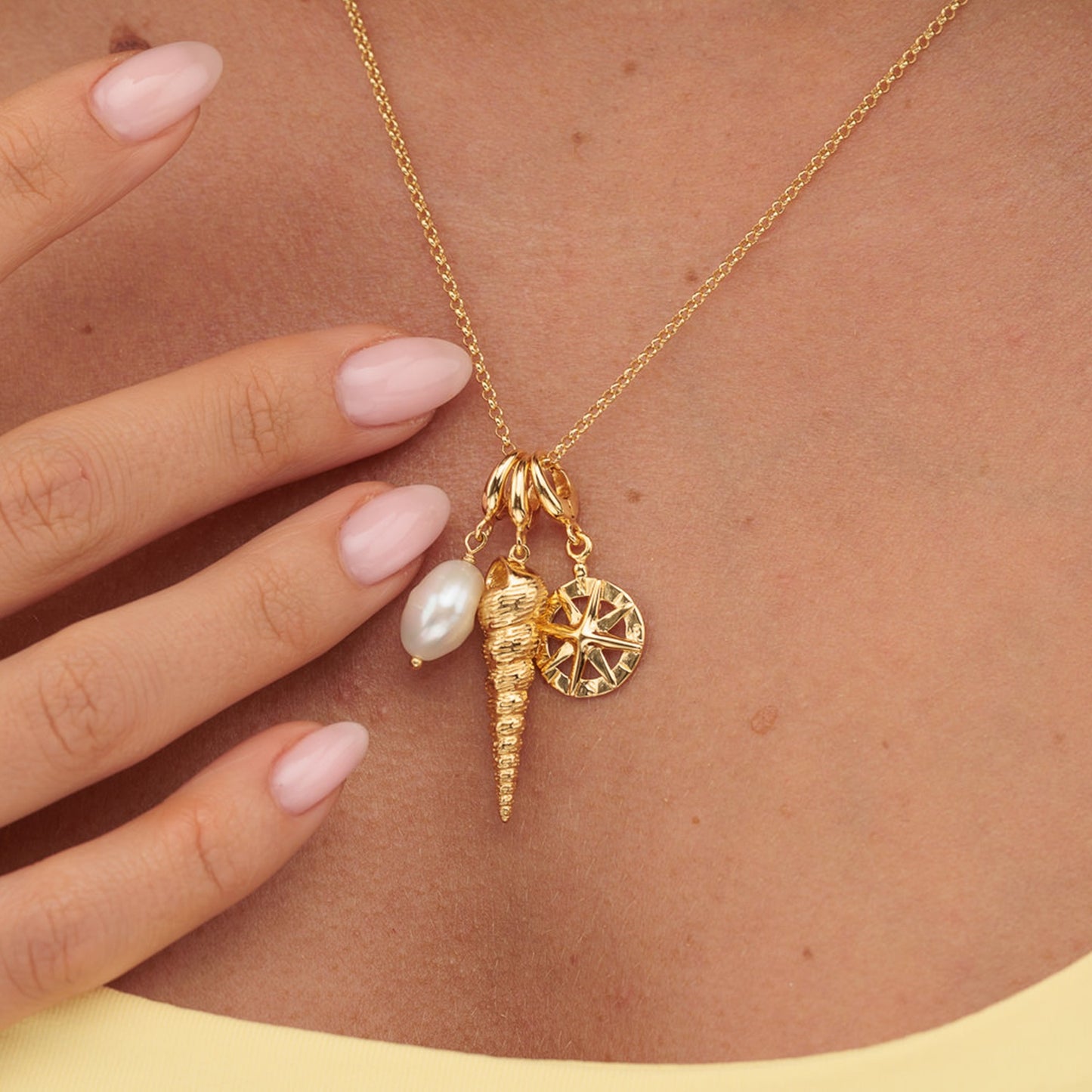 Gold Plated Spire Shell Charm