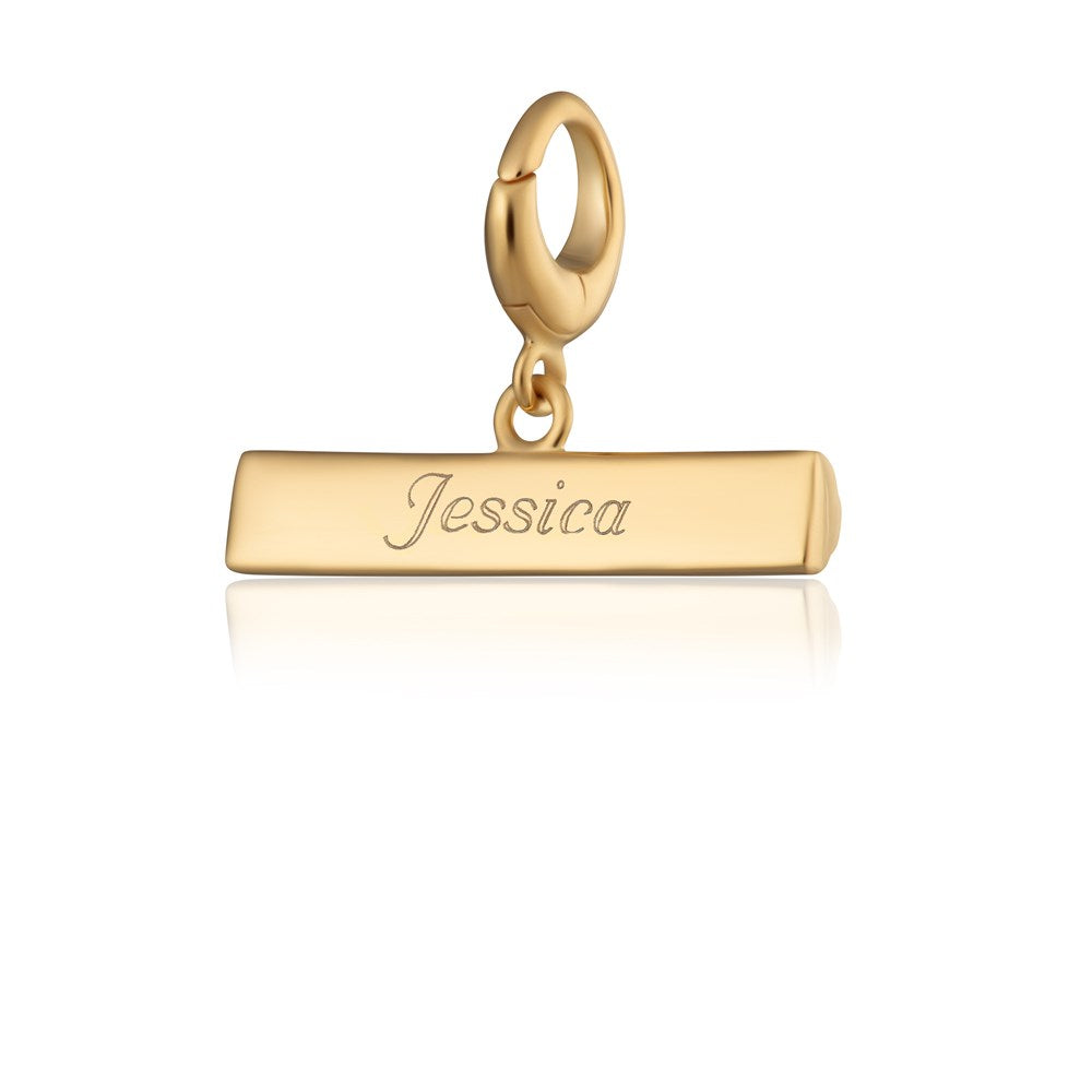 Engravable Gold Plated T Bar Charm