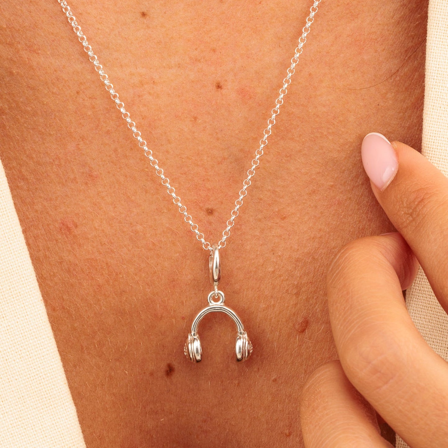 Silver Headphones Charm