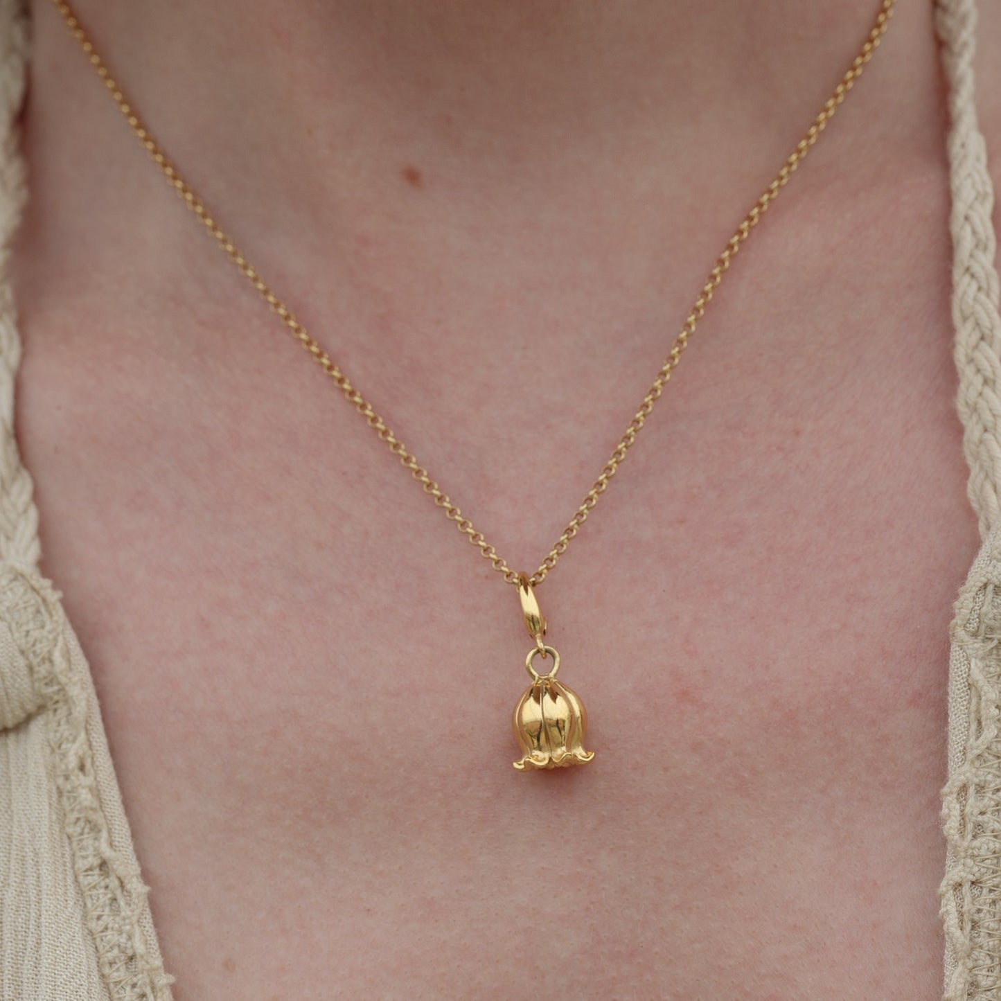Gold Lily Of The Valley Flower Charm