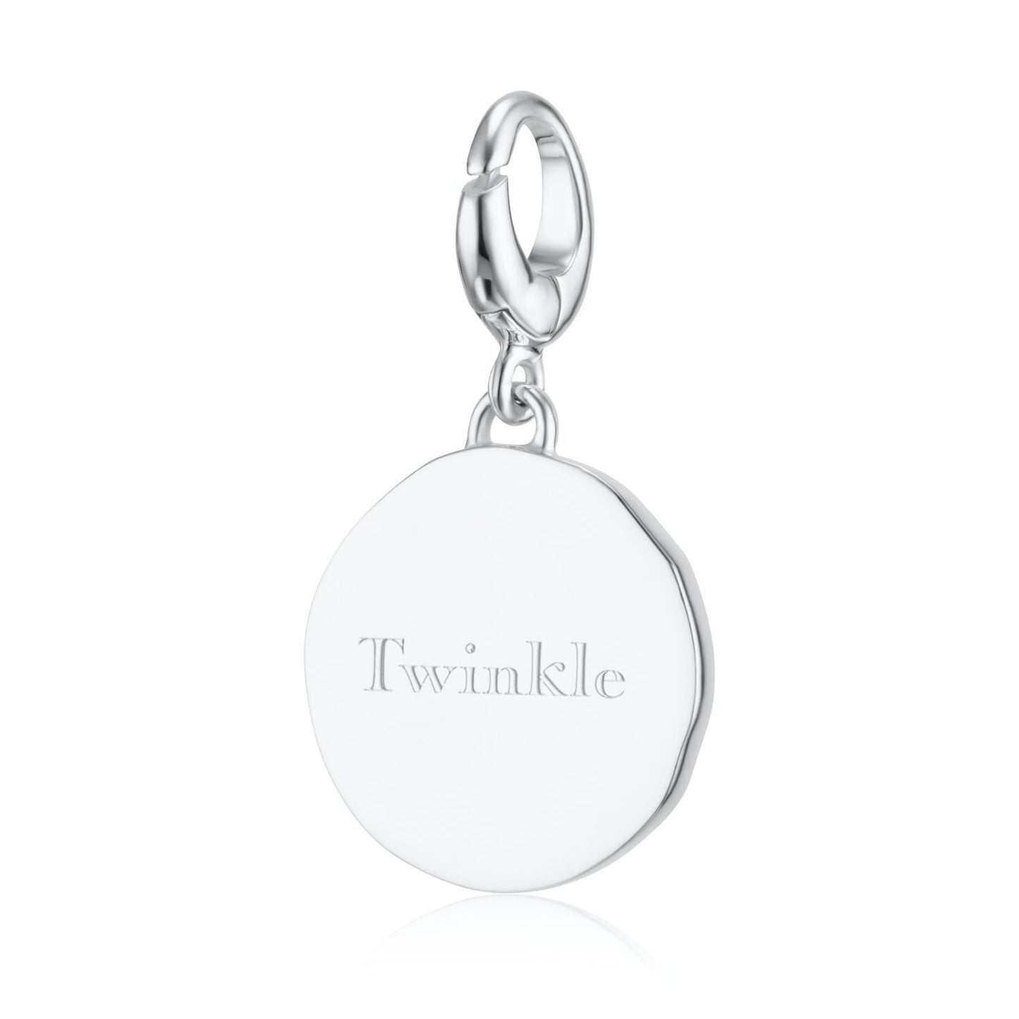 Engravable Silver North Star Disc Charm