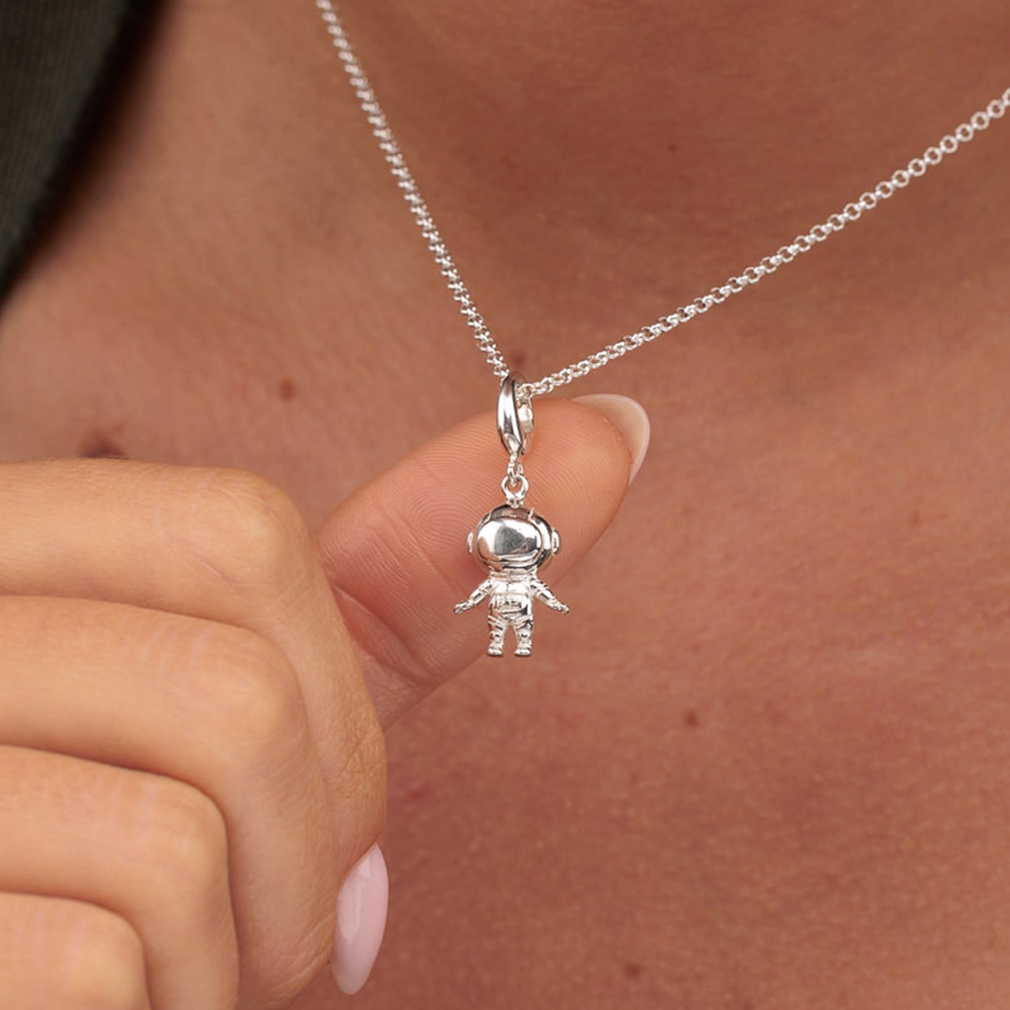 Silver Space Astronaut Charm