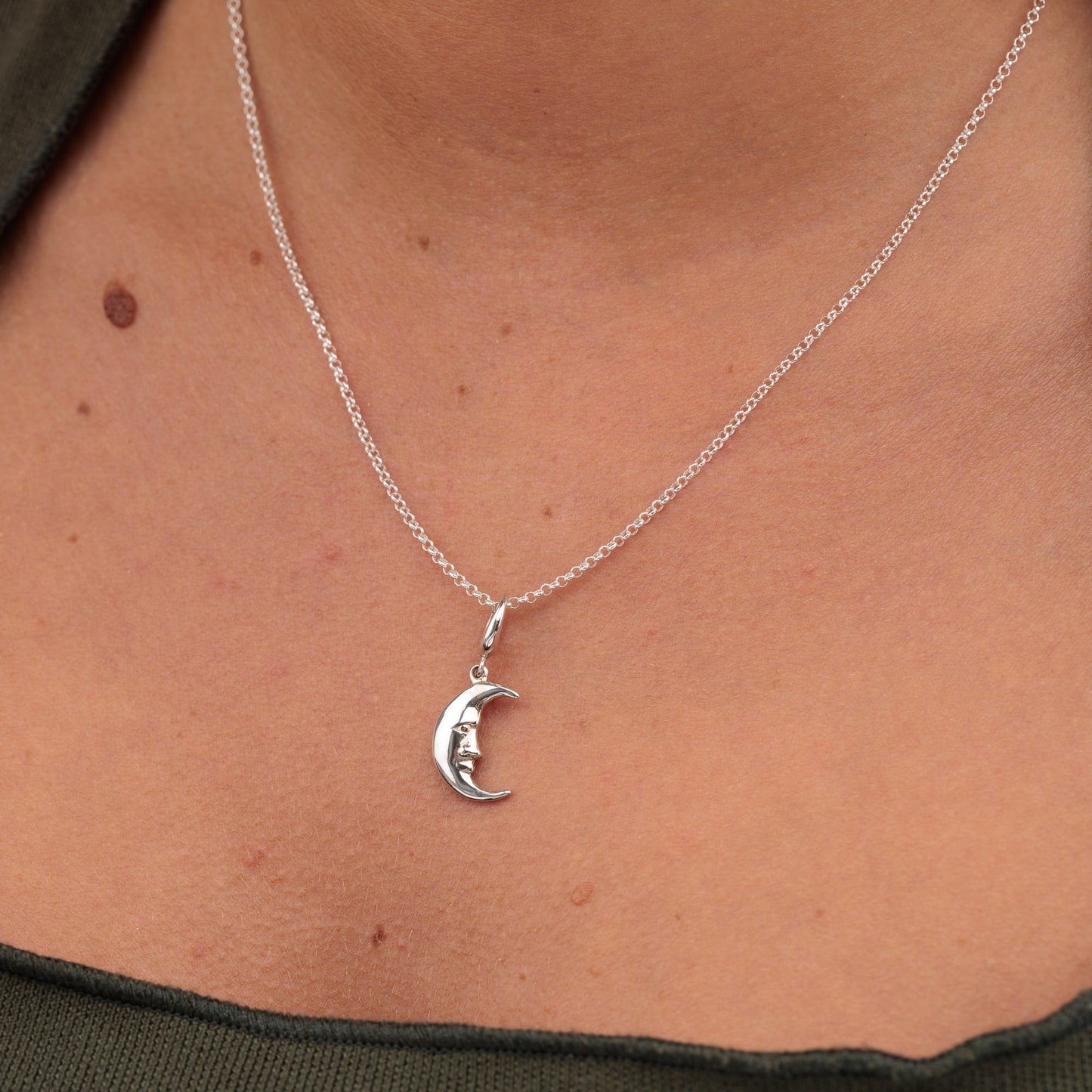 Silver Moon Charm
