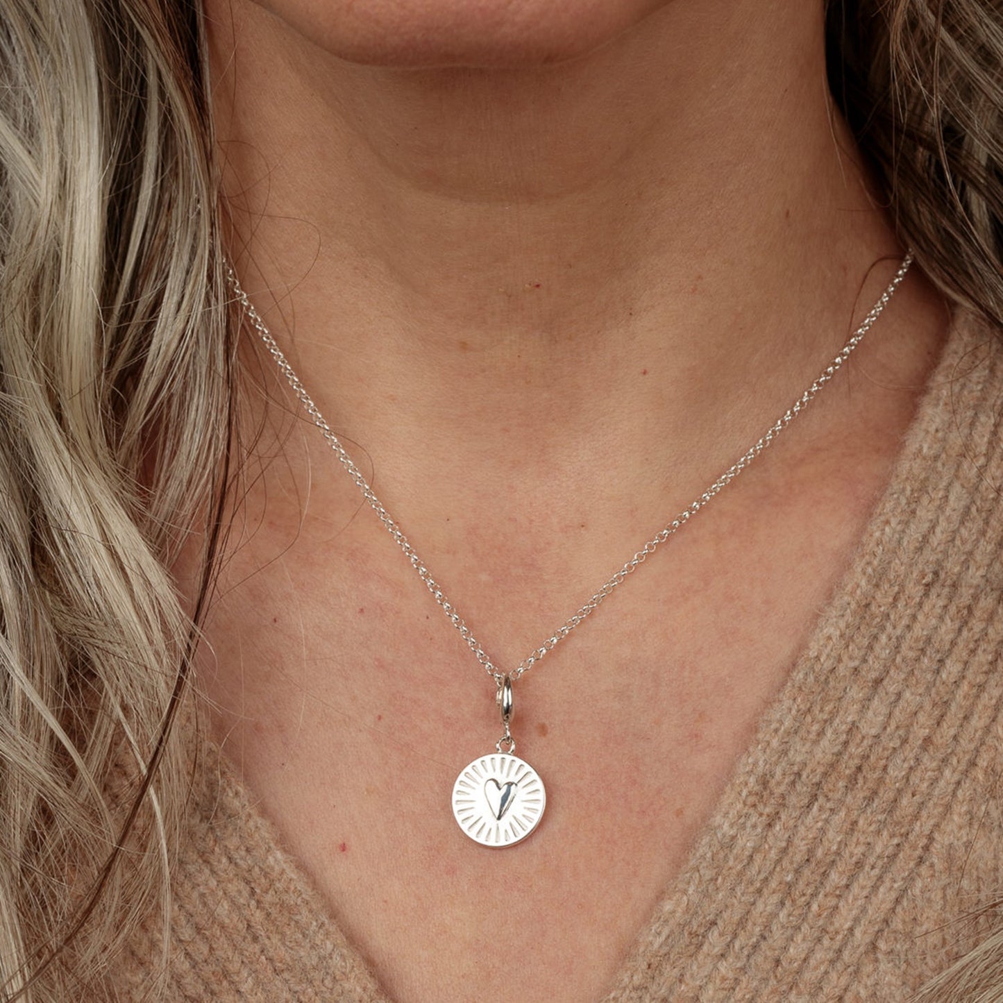 Engravable Silver You Have My Heart Disc Charm