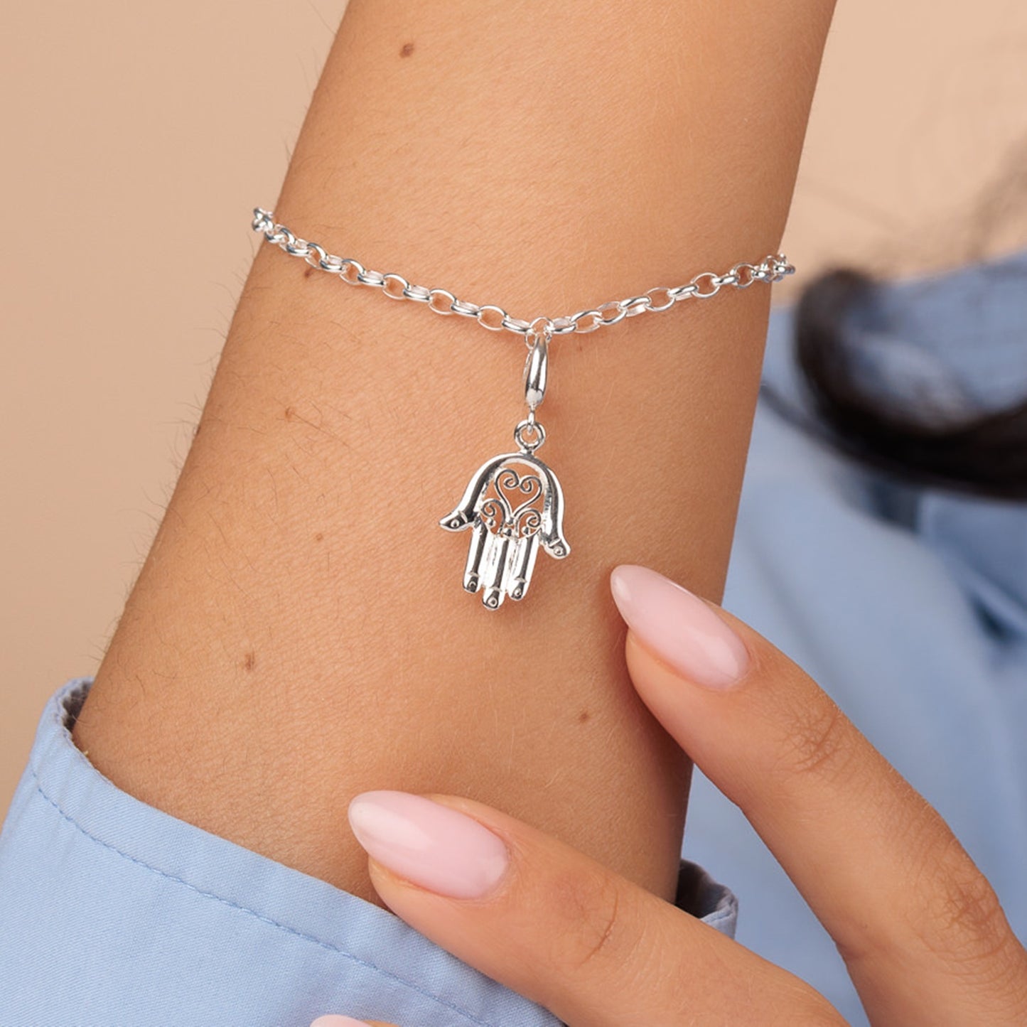 Silver Fatima Hand Charm