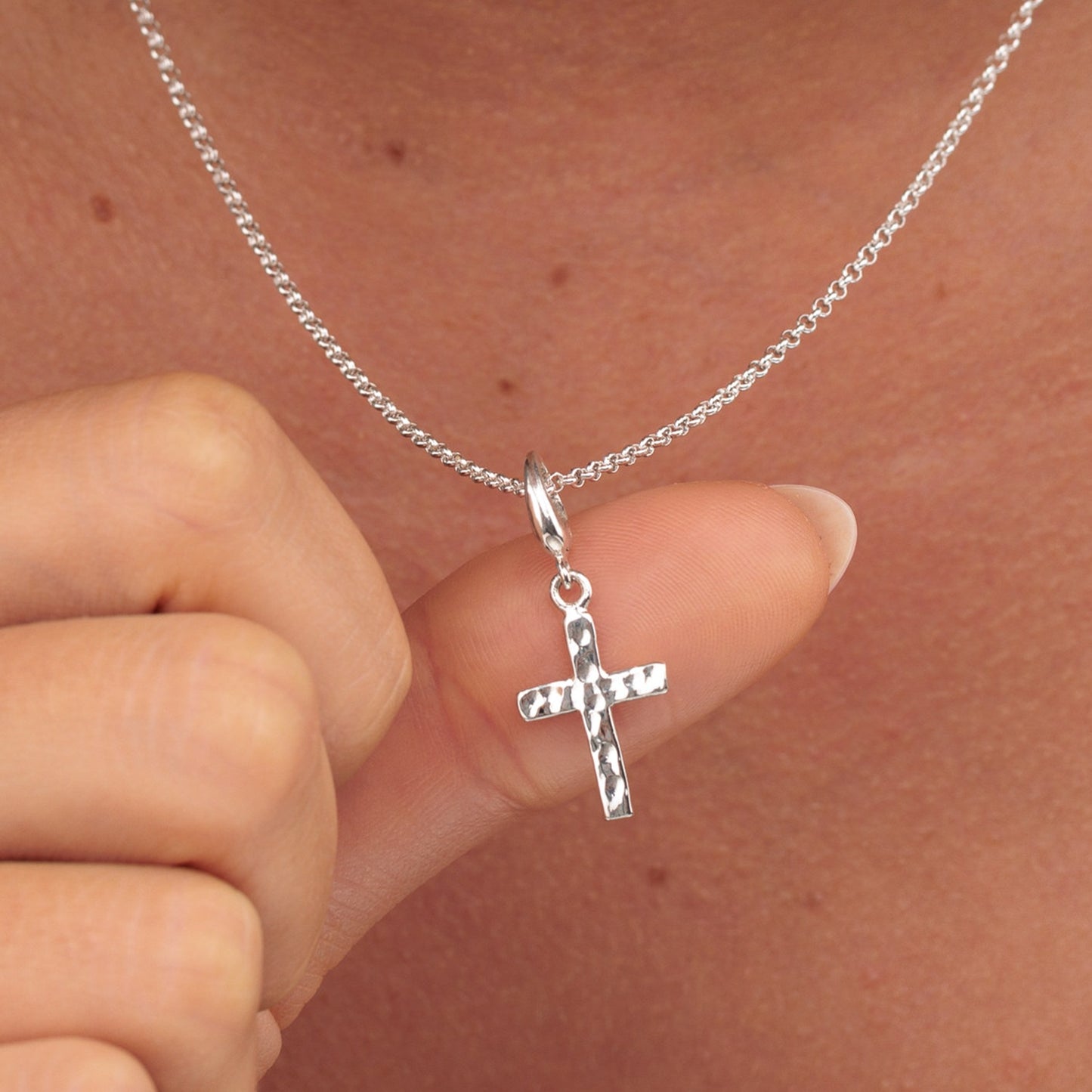 Silver Cross Charm