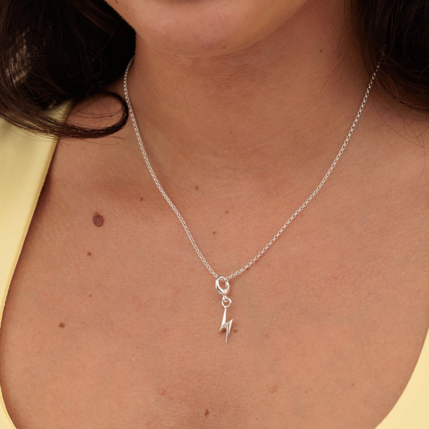 Silver Lightning Bolt Charm