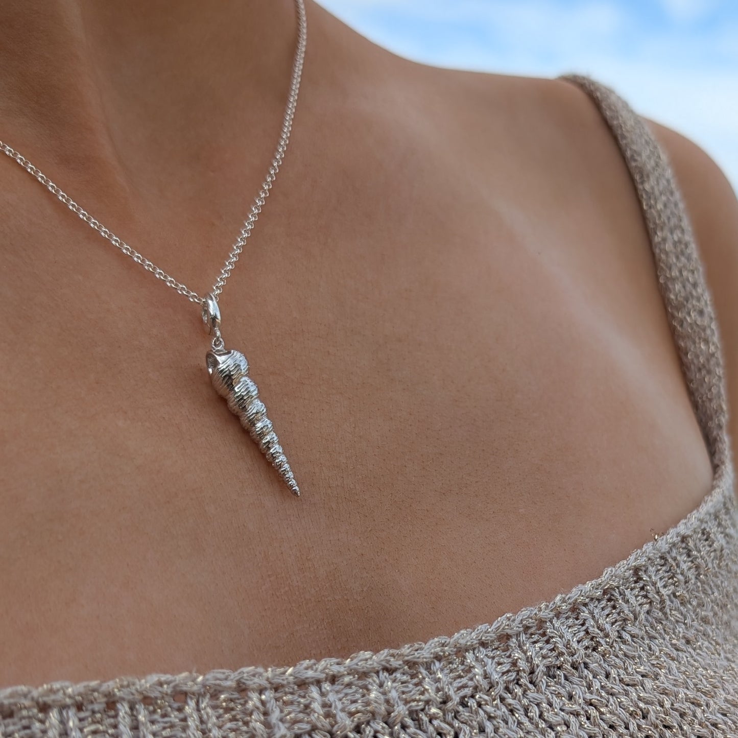 Silver Spire Shell Charm