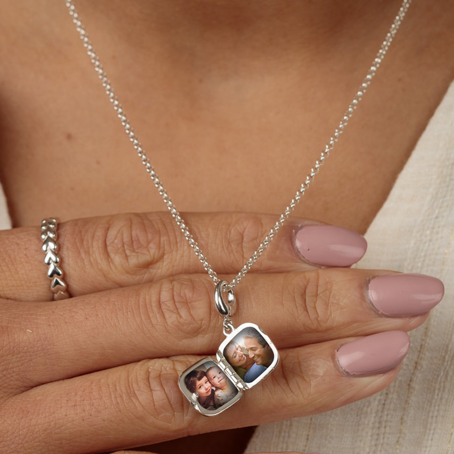Silver Turquoise Heart Locket Charm