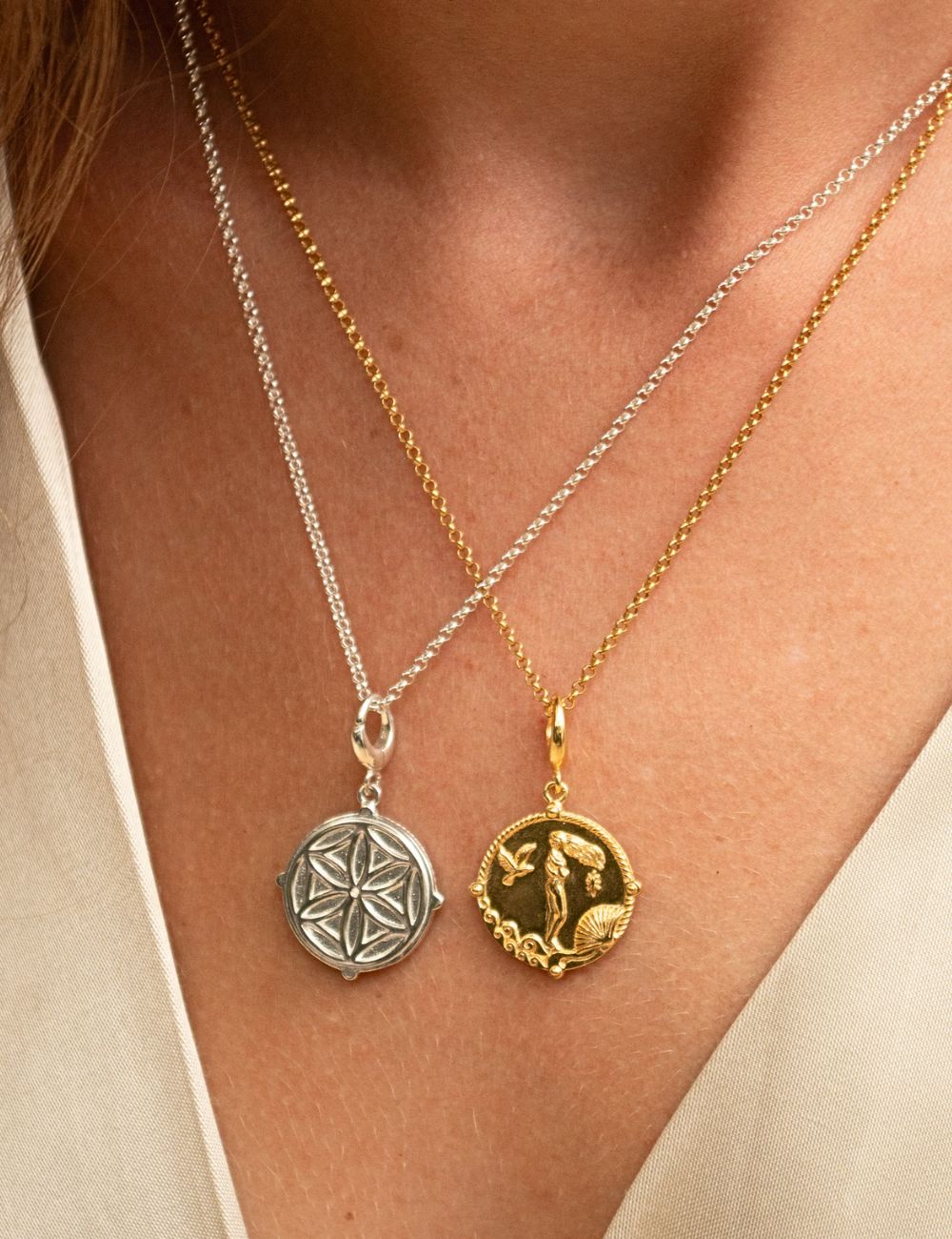 Silver & Gold Goddess Necklaces | Charm Necklaces by Lily Charmed