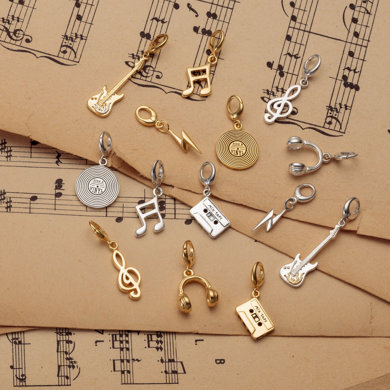 Music Note Charms | Headphones, Treble Clef, Guitar Charms | Lily Charmed