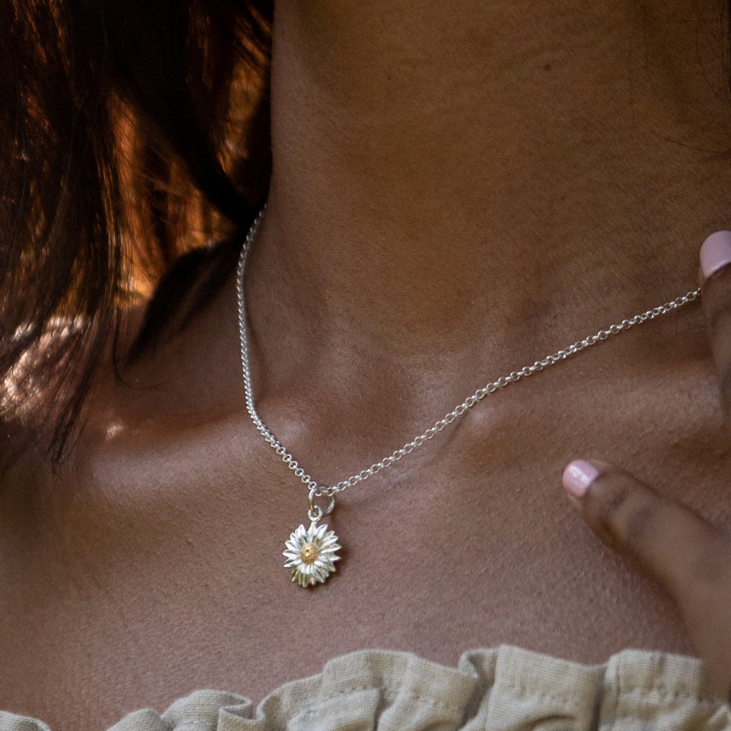 Daisy Flower Necklace | Nature Inspired Jewellery by Lily Charmed