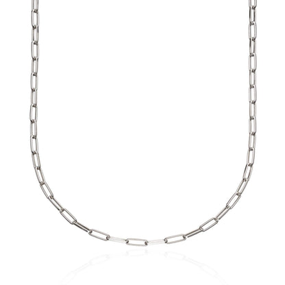 Silver Box Link Chain Necklace by Lily Charmed