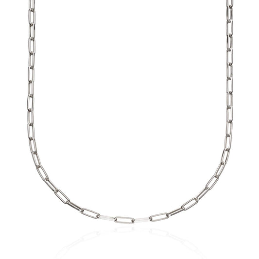 Silver Box Link Chain Necklace by Lily Charmed