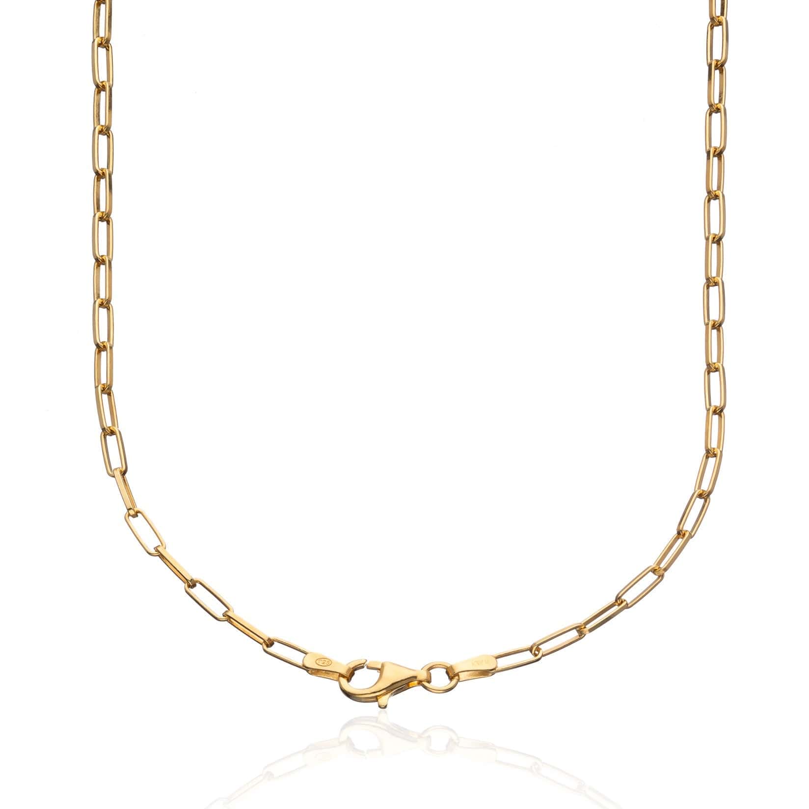 Gold Plated Box Link Chain Necklace by Lily Charmed