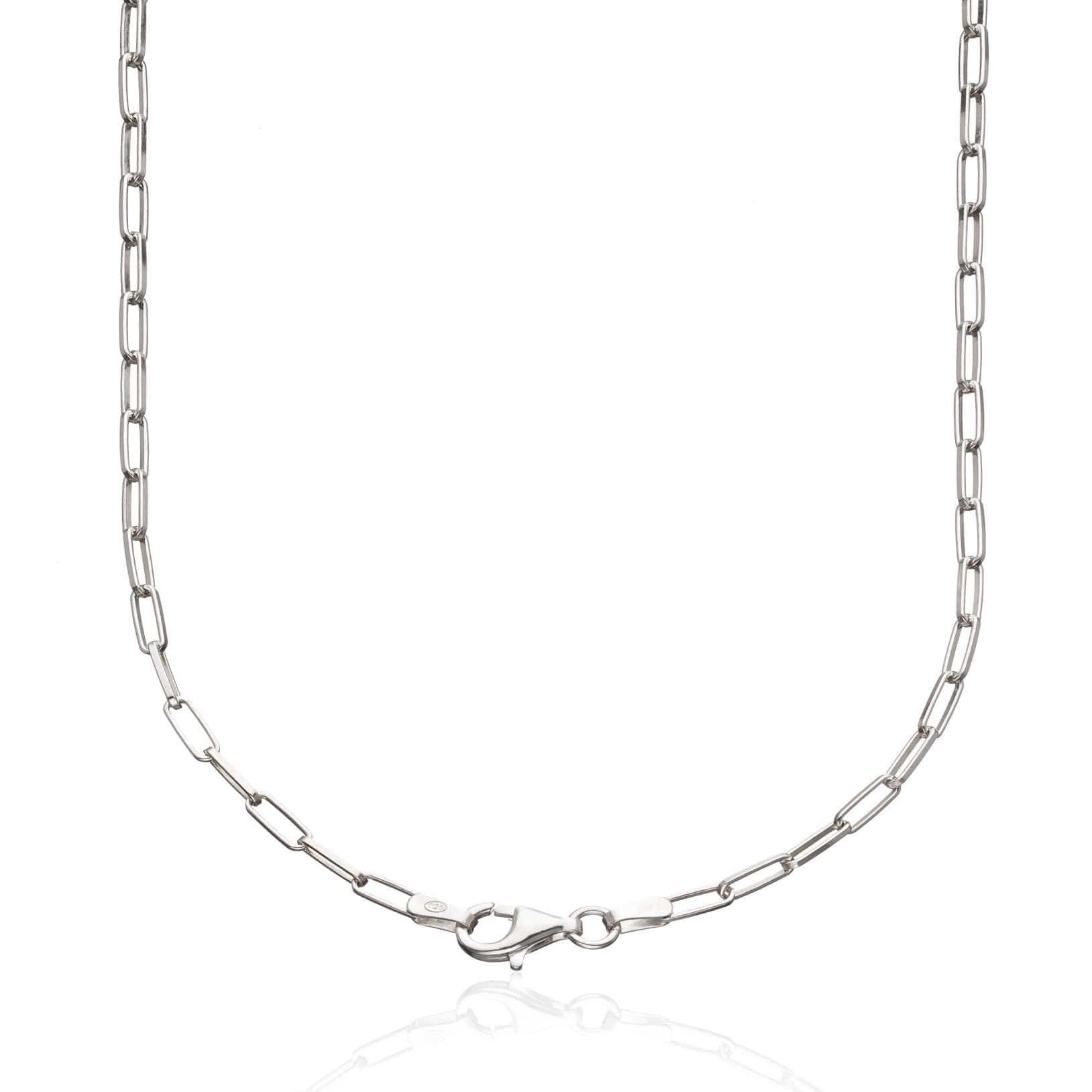 Silver Box Link Chain Necklace by Lily Charmed