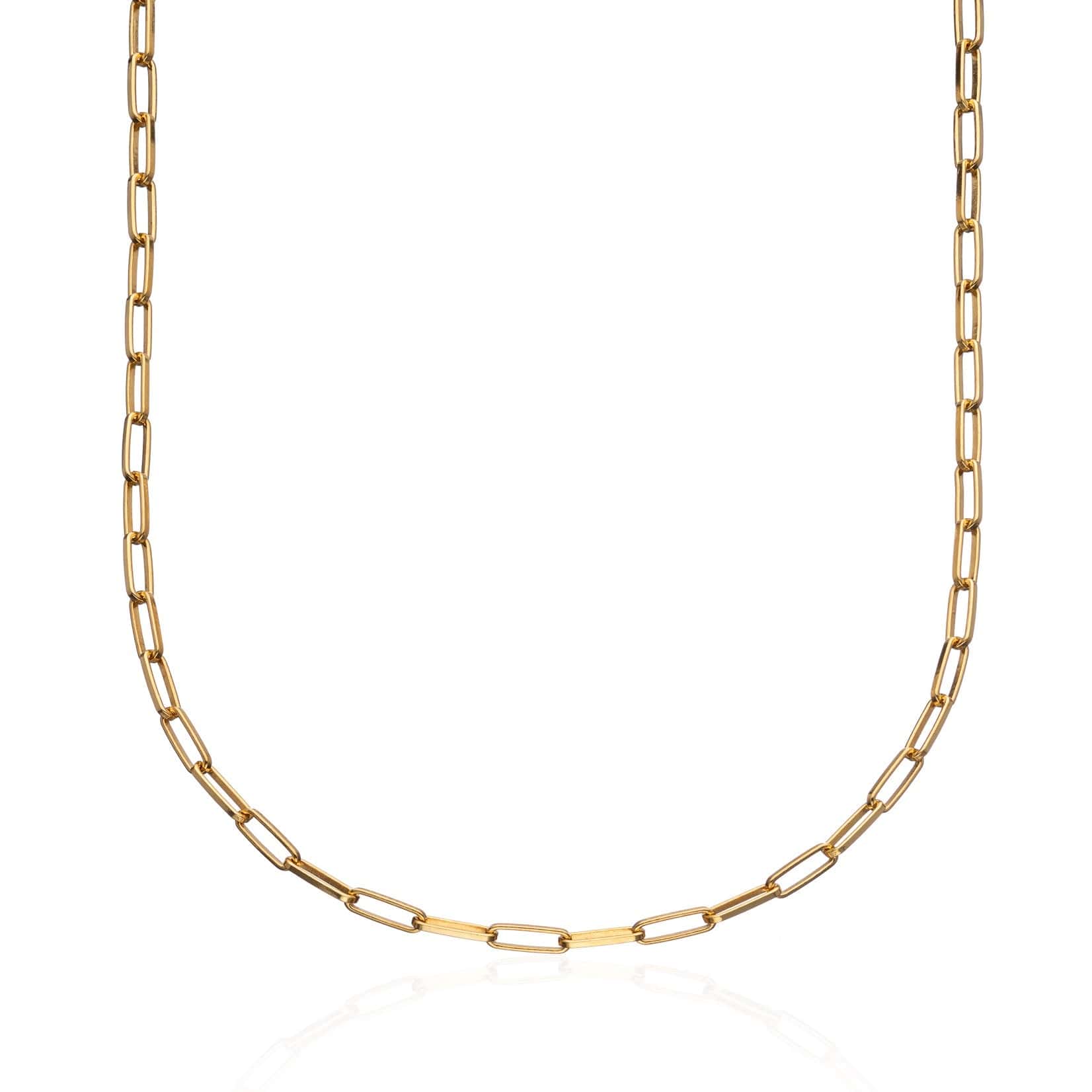 Gold Plated Box Link Chain Necklace by Lily Charmed