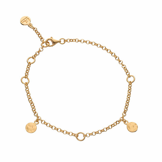 Gold Plated 3 Station Charm Bracelet | Charm Bracelets for Women by Lily Charmed