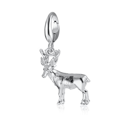 Silver Christmas Reindeer Charm