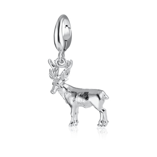 Silver Christmas Reindeer Charm