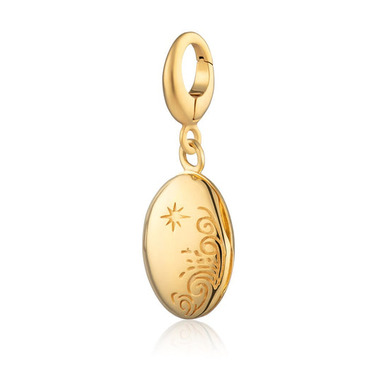 Gold Tiny Celestial Locket Charm