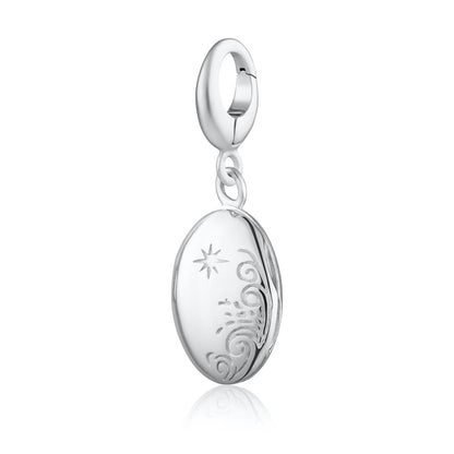 Silver Tiny Celestial Locket Charm