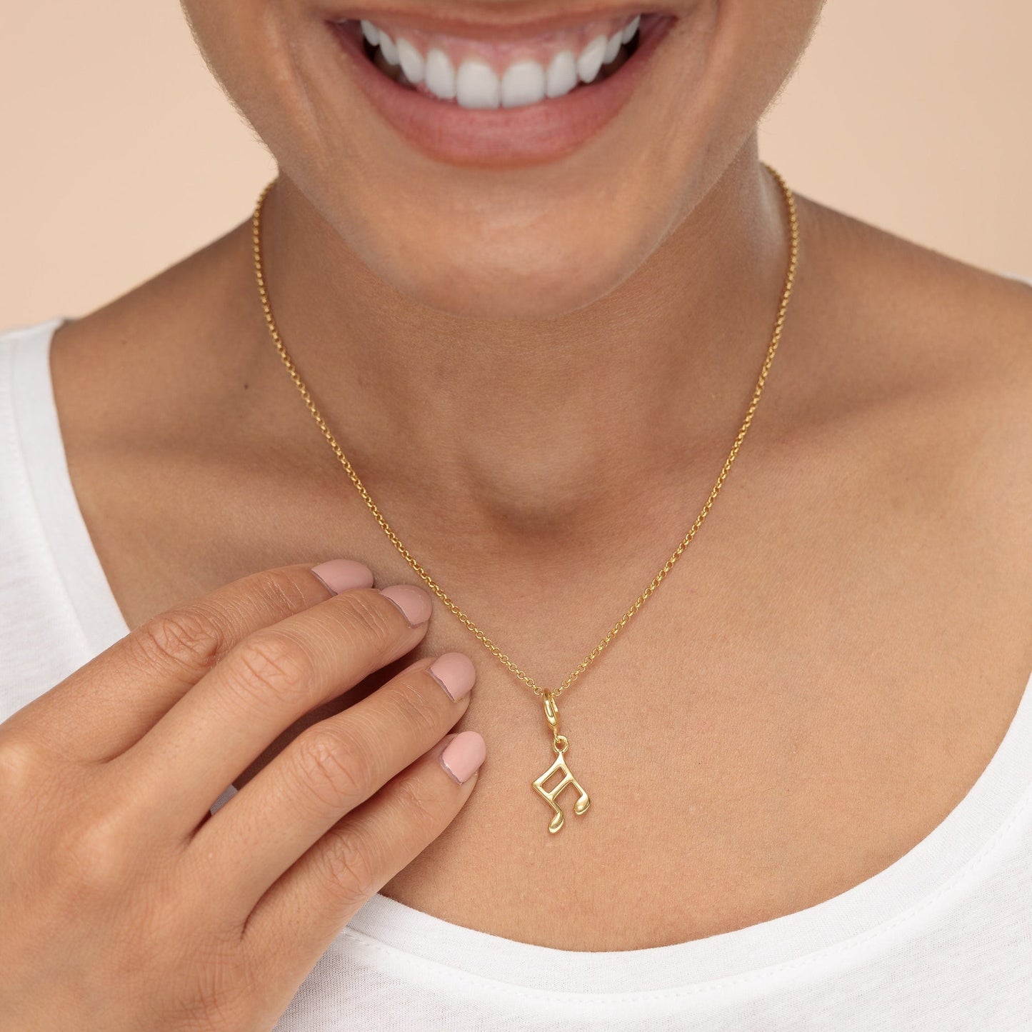 Gold Plated Music Note Necklace - Lily Charmed