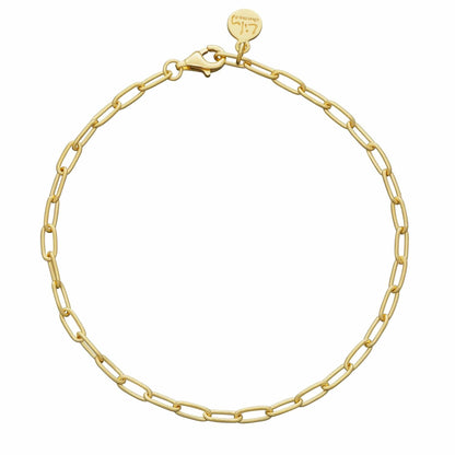 Gold Plated Oval Link Charm Bracelet