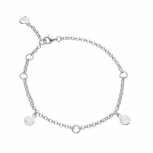 Silver 3 Station Charm Bracelet | Silver Charm Bracelets for Women by Lily Charmed