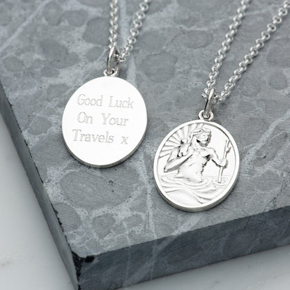 Engravable Silver St Christopher Charm