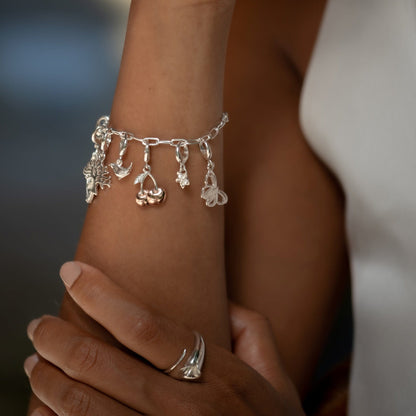 Silver Forget Me Not Flower Charm