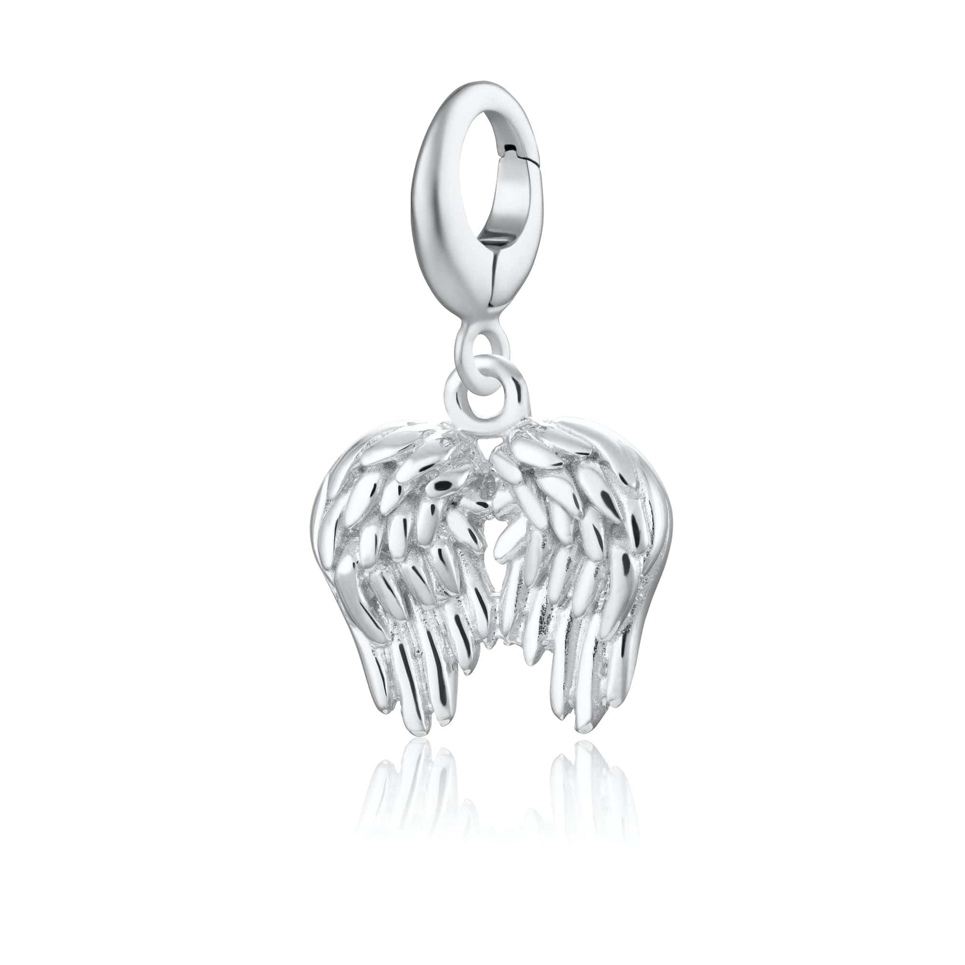 Silver Angel Wings Charm | Silver Slide on or Clip on Charms by Lily Charmed