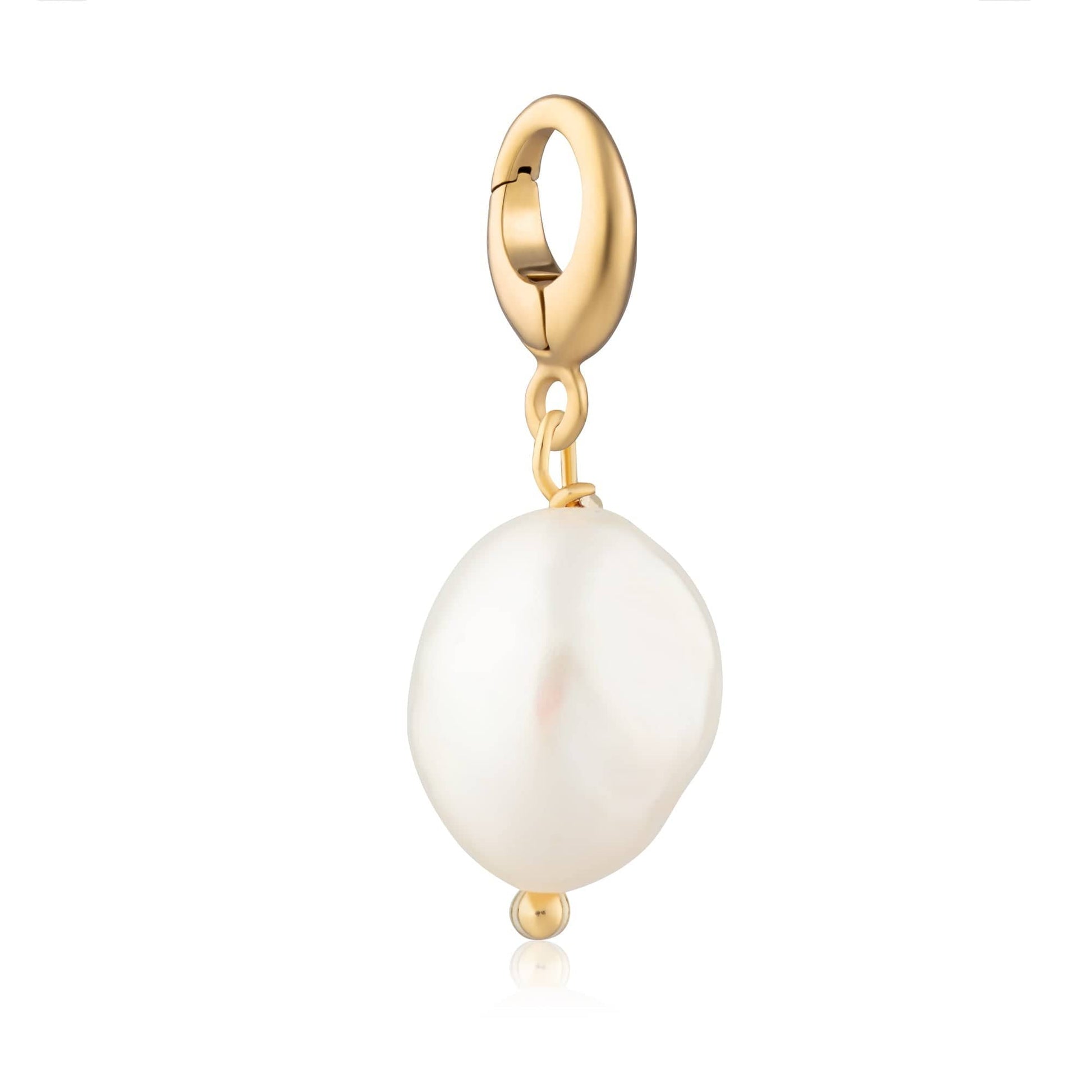 Gold Plated Baroque Pearl Charm for Charm Bracelet | Lily Charmed