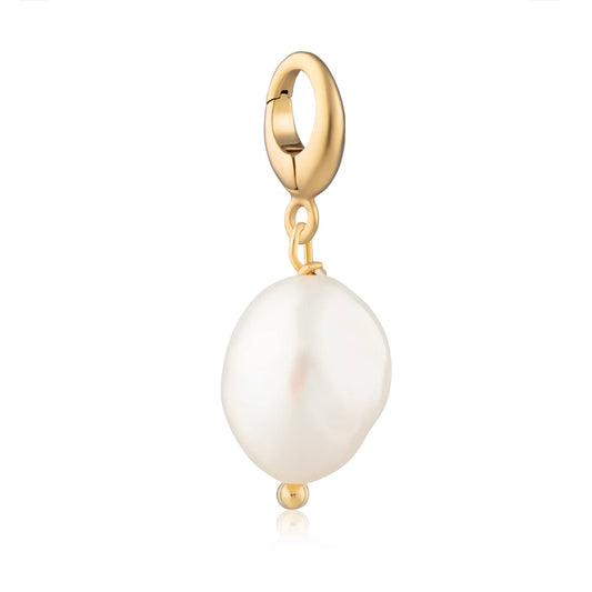 Gold Plated Baroque Pearl Charm for Charm Bracelet | Lily Charmed