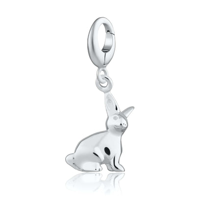 Silver Bunny Charm | Easter Animal Charms for Bracelet | Lily Charmed