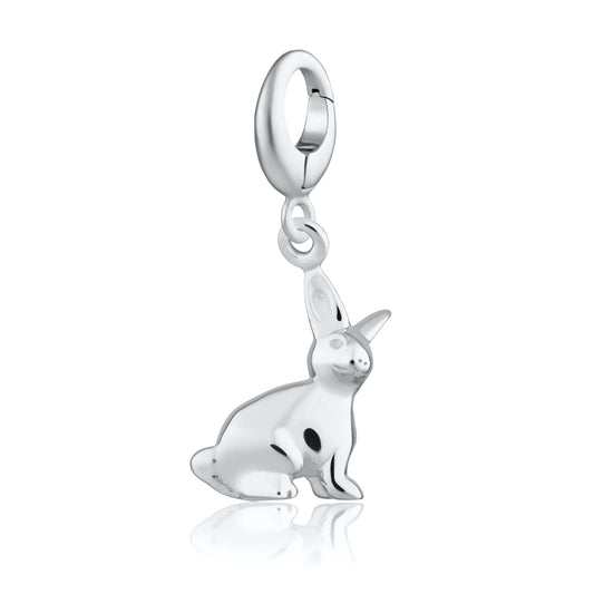 Silver Bunny Charm | Easter Animal Charms for Bracelet | Lily Charmed