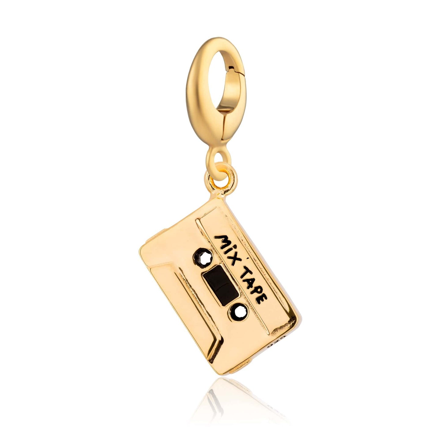 Gold Plated Cassette Tape Charm for Charm Bracelet by Lily Charmed