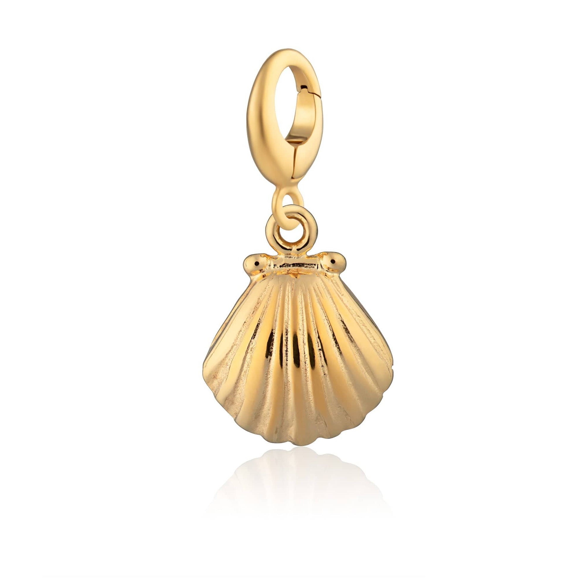 Gold Clam Shell Charm |Ocean Charms | Lily Charmed