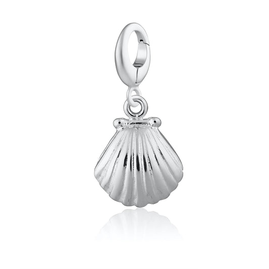 Silver Clam Shell Charm | Sea-themed Charm for Bracelet | Lily Charmed