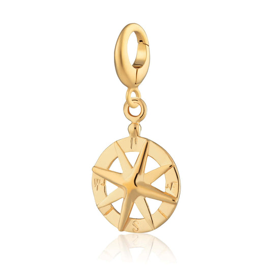 Gold Compass Charm | Nautical Charms | Lily Charmed