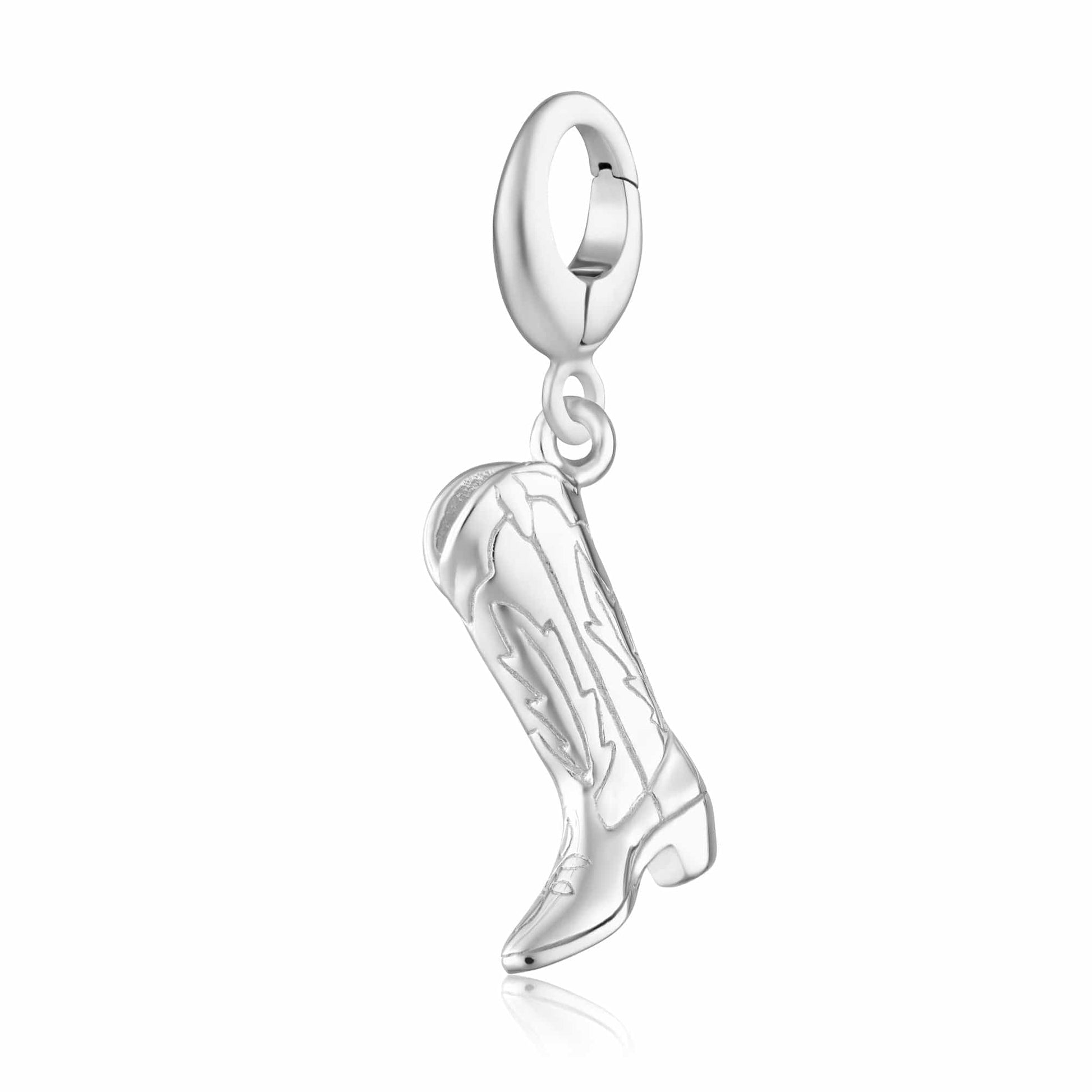 Silver Cowboy Boot Charm for Charm Bracelet | Lily Charmed